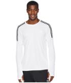 Adidas 3-stripes Run Long Sleeve Tee (white) Men's T Shirt