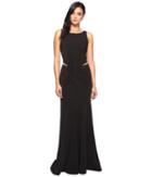 Faviana Ottoman Scoop Neck W/ Illusion Cut Out 7987 (black) Women's Dress