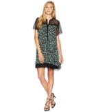 Juicy Couture Enchanted Floral Lace Mix Dress (pitch Black Enchanted Floral) Women's Dress