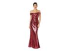 Marina Sequined Off The Shoulder Gown (ruby) Women's Dress