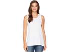 Mod-o-doc Mini Pointelle Knit Back Rib Vented Tank Top (white) Women's Sleeveless