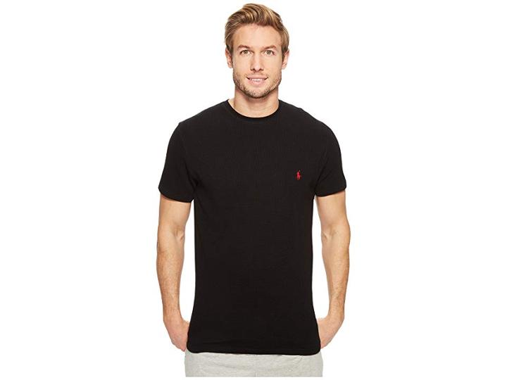 Polo Ralph Lauren Short Sleeve Waffle Crew (black) Men's Clothing