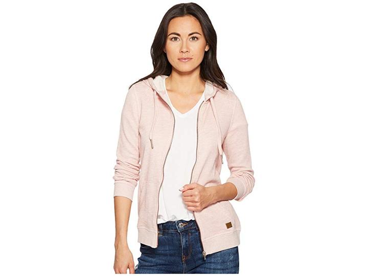 Roxy Trippin Zip Hoodie (rose Tan Heather) Women's Sweatshirt