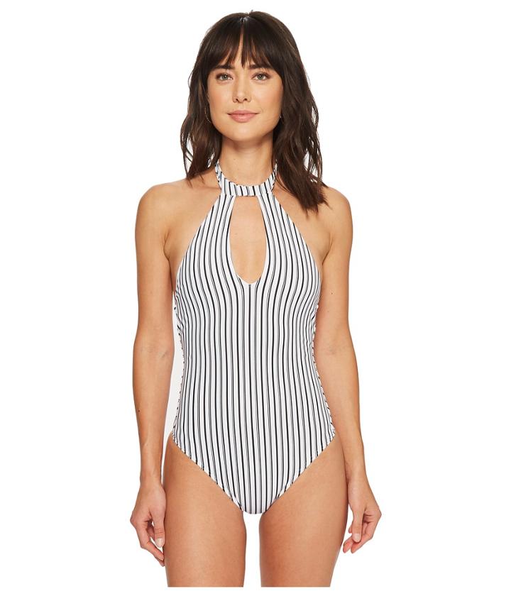 O'neill Highway Stripe One-piece (white/black) Women's Swimsuits One Piece