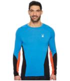 Spyder Huron Crew Base Layer Top (french Blue/black) Men's Long Sleeve Pullover