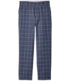 Tommy Hilfiger Kids Straited Windowpane Pants (big Kids) (moody Blue) Boy's Casual Pants