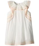 Chloe Kids Essential Stitching And Ruffle Dress (infant) (off-white) Girl's Dress