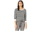Lna Brushed Rina (black/white Stripe) Women's Long Sleeve Pullover