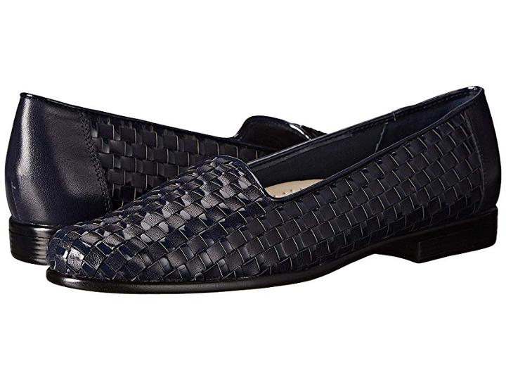 Trotters Liz (navy Dress Kid Leather/patent) Women's  Shoes