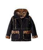 Urban Republic Kids Ultra Suede Faux Shearling Hooded Jacket (toddler) (black 2) Girl's Coat