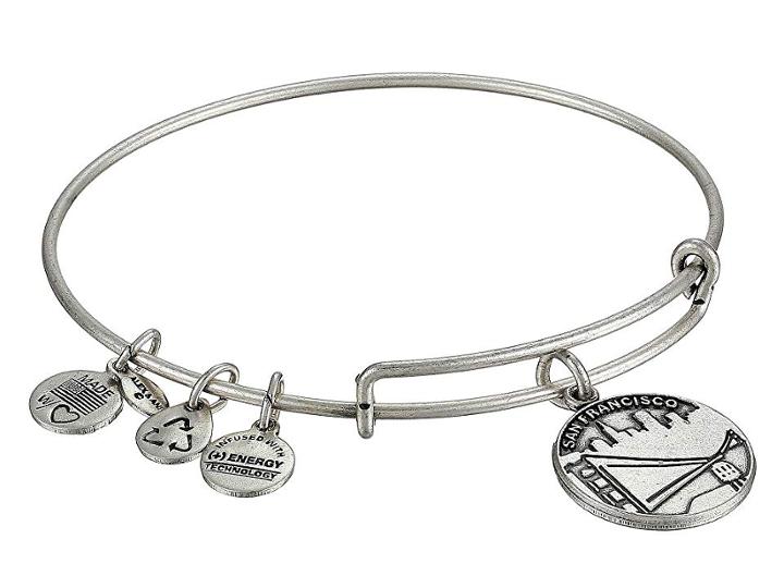 Alex And Ani San Francisco Charm Bangle (rafaelian Silver Finish) Bracelet