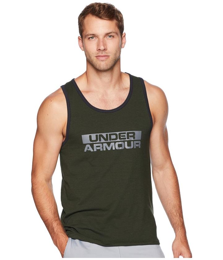 Under Armour Sportstyle Cotton Tank Top (artillery Green/black) Men's Sleeveless