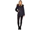 Vince Camuto Faux Fur Hooded Down With Contrast Piping N8791 (navy) Women's Coat