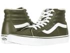 Vans Sk8-hi Reissue ((leather/fleece) Olive Night/true White) Skate Shoes