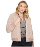 Lucky Brand Plus Size Quilted Bomber Jacket (dark Blush) Women's Coat