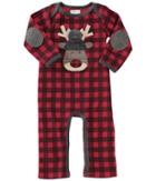 Mud Pie Buffalo Check Reindeer One-piece (infant) (red) Boy's Jumpsuit & Rompers One Piece