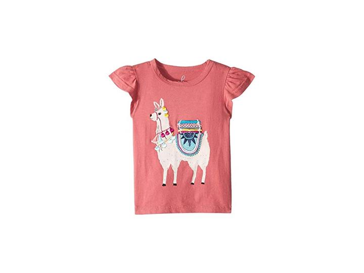 Peek Llama Tee (toddler/little Kids/big Kids) (pink) Girl's T Shirt