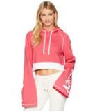 Juicy Couture Track Fleece Cropped Pullover (claret Red) Women's Fleece