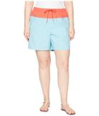 Columbia Plus Size Sandy Rivertm Color Blocked Shorts (iceberg/zing) Women's Shorts