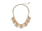 Betsey Johnson Blue By Betsey Johnson Pearl And Gold Tone Shaky Frontal Necklace (pearl) Necklace
