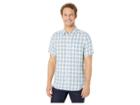 Calvin Klein Short Sleeve Woven Linen Button Down Shirt (cornflower Blue) Men's Clothing