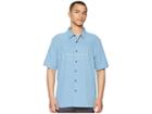 Quiksilver Waterman Tahiti Palms 4 Traditional Polynosic Woven Top (parisian Blue) Men's Clothing