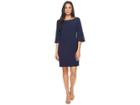 Sangria Shift Dress W/ Laser Cut Out Detail (navy) Women's Dress