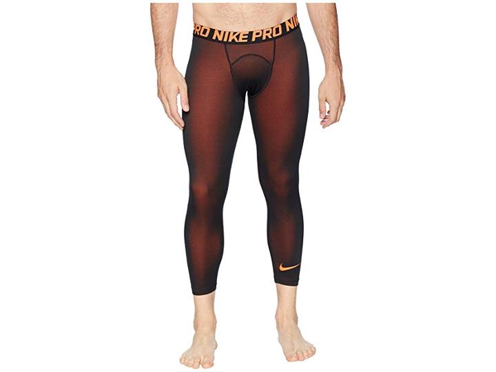 Nike Pro Tights 3/4 Color Burst 2 (black/hyper Crimson/hyper Crimson) Men's Casual Pants