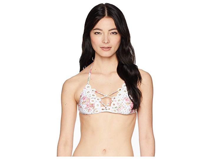 Isabella Rose Bit Of Bubbly Lace Front Halter (multi) Women's Swimwear