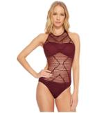 Kenneth Cole Wrapped In Love Monokini (burgundy) Women's Swimsuits One Piece