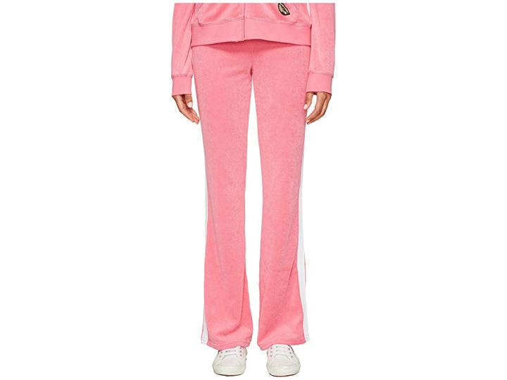 Juicy Couture Venice Beach Patches Microterry Del Rey Pants (precocious Pink) Women's Casual Pants