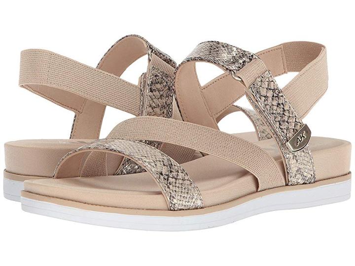 Anne Klein Nolita (light Natural/light Gold/medium Natural Fabric) Women's Sandals