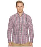 Dockers Long Sleeve Stretch Woven Shirt (red Pattern) Men's Clothing