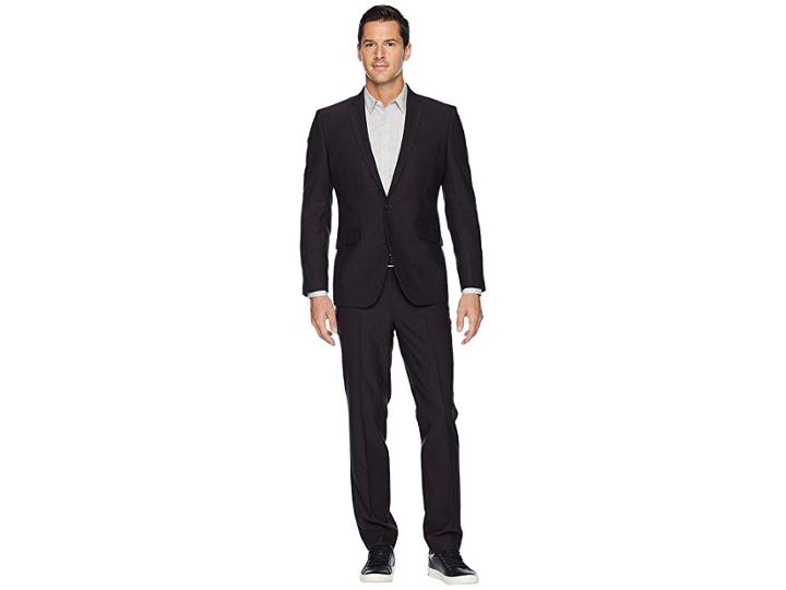 Kenneth Cole Reaction Skinny Fit Performance Suit W/ Stretch (burgundy) Men's Suits Sets