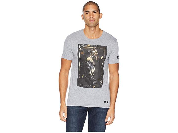 Reebok Mcgregor Boss Logic King Card Short Sleeve Crew (grey Heather) Men's Clothing