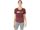 Nike Air Top Short Sleeve Graphic (night Maroon/white) Women's Clothing