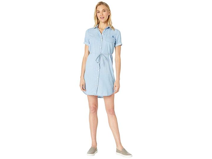 U.s. Polo Assn. Denim Shirtdress (blue) Women's Dress
