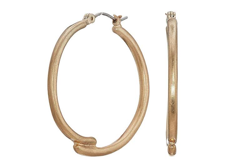 The Sak Large Overlap Hoop Earrings (gold) Earring