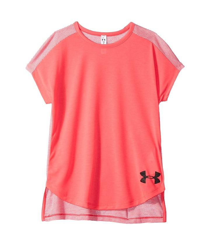 Under Armour Kids Threadborne Play Up Tee (big Kids) (penta Pink/penta Pink/black) Girl's T Shirt