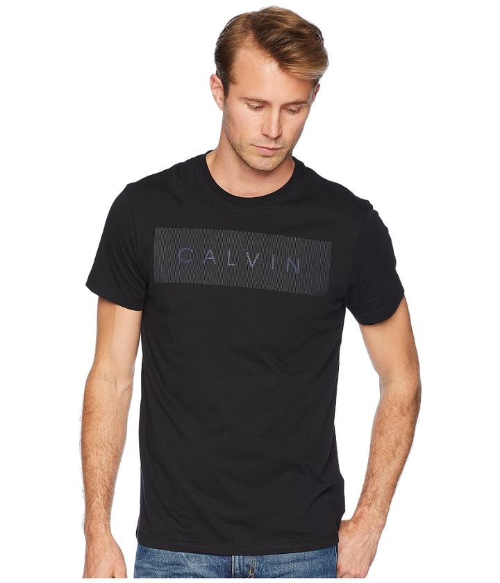 Calvin Klein Short Sleeve Calvin Logo Tee (black) Men's T Shirt
