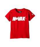 Lacoste Kids Technical Jersey Novak Fan Writing Print T-shirt (little Kids/big Kids) (red/white) Boy's Clothing