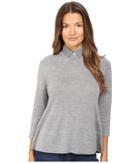 Kate Spade New York Collared Relaxed Sweater (miles Grey Melange) Women's Sweater