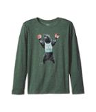 Life Is Good Kids Boxing Bear Long Sleeve Cool Tee (little Kids/big Kids) (forest Green) Boy's T Shirt