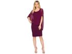 Adrianna Papell Chiffon Drape Overlay With Banding (winter Blackberry) Women's Dress