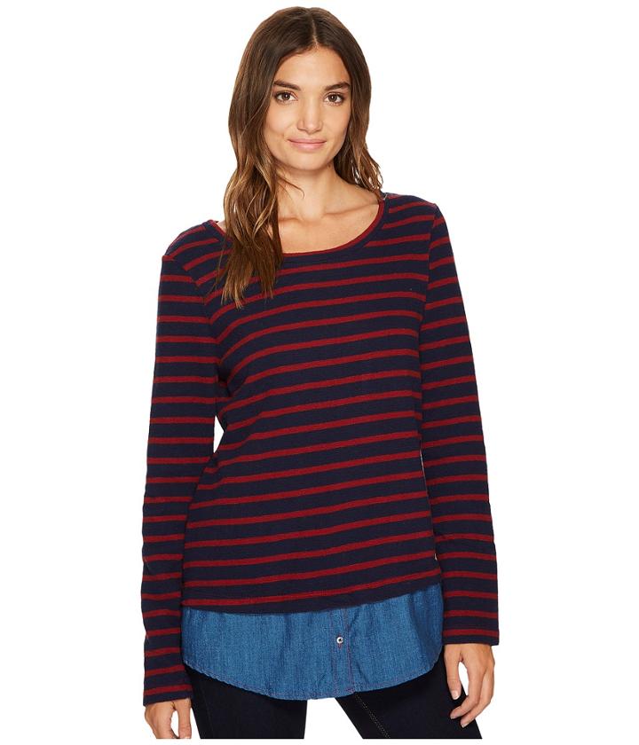 Joie Marilina Blouse (dark Navy/merlot) Women's Long Sleeve Pullover