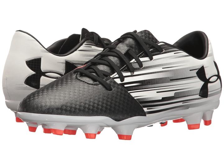 Under Armour Ua Spotlight Dl Fg (white/phoenix Fire/black) Men's Cleated Shoes