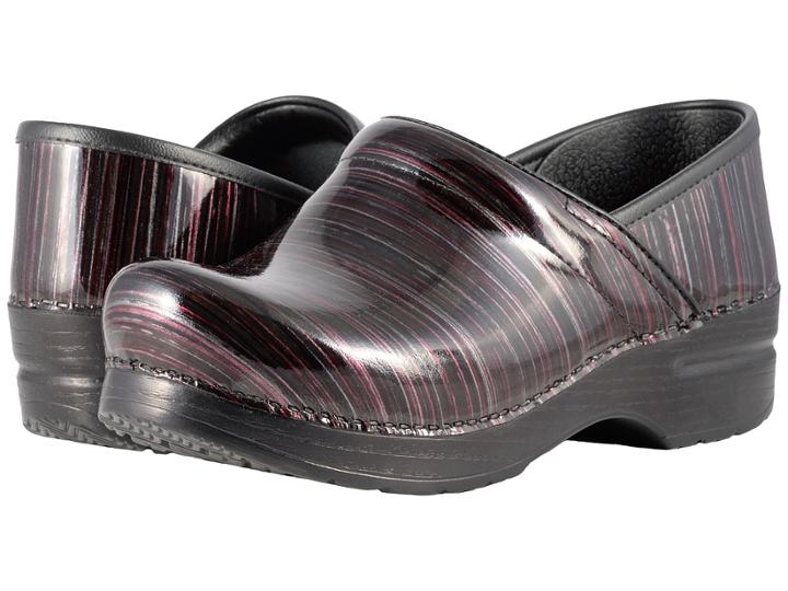 Dansko Professional (wine Striped Patent) Women's Clog Shoes