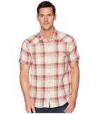 Lucky Brand Short Sleeve Santa Fe Western Shirt (burgundy/natural) Men's Short Sleeve Button Up