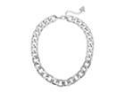Guess Chain Link Necklace With Pave Accents 16 With 2 Extender (silver) Necklace