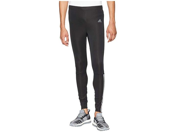 Adidas Running 3-stripes Run Long Tights (black/white) Men's Casual Pants